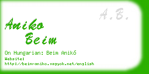 aniko beim business card